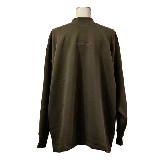 FEAR OF GOD ESSENTIALS RELAXED CREWNECK SWEATSHIRT OFFBLACK SIZE MEDIUM OVERSIZE - Picture 1 of 10